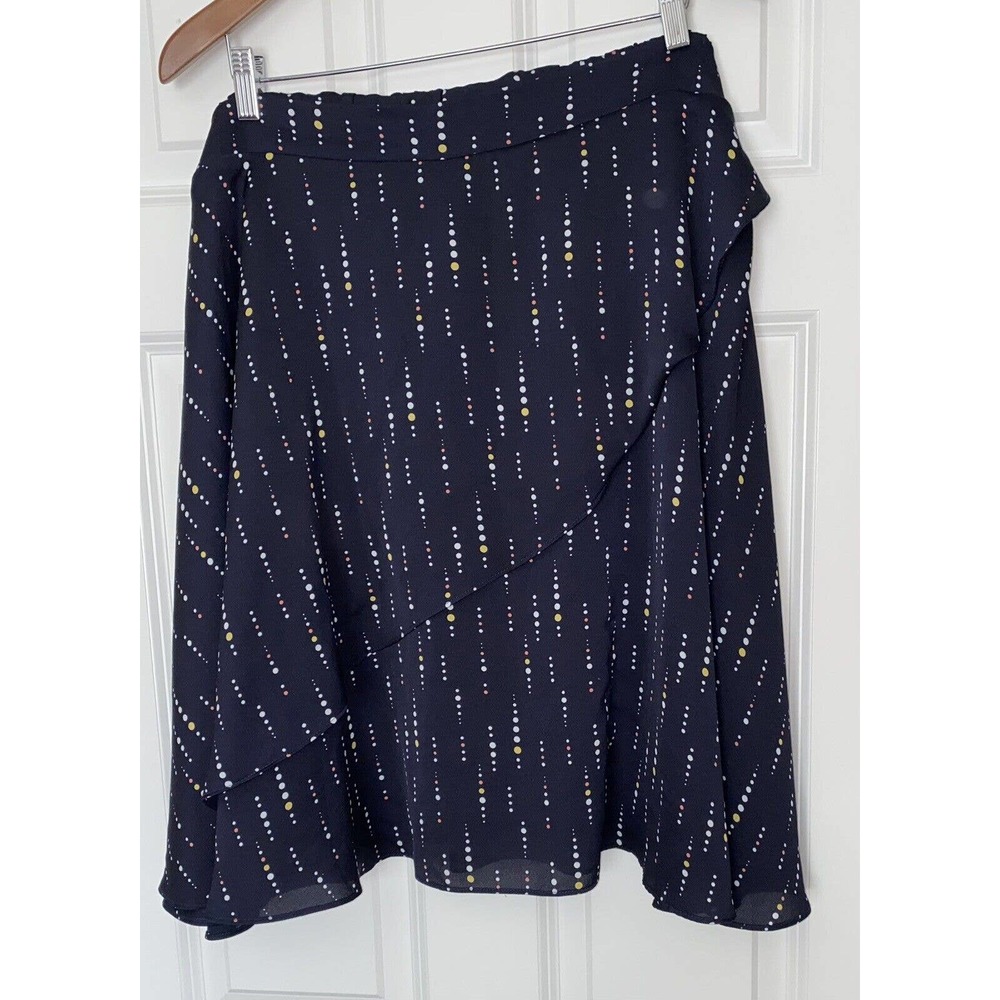MARYBELLE Skirt Navy Blue Polka Dot Textured A-line Chiffon Women’s Size 3X